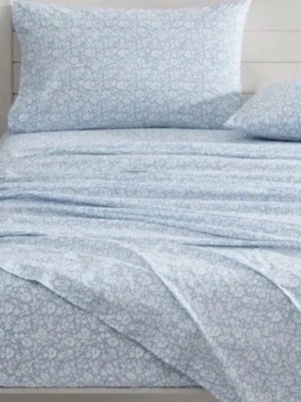 Laura Ashley ~ QUEEN ~ Heirloom Ditzy Blue Floral ~ 4 Pc. Sheet Set 100% Cotton